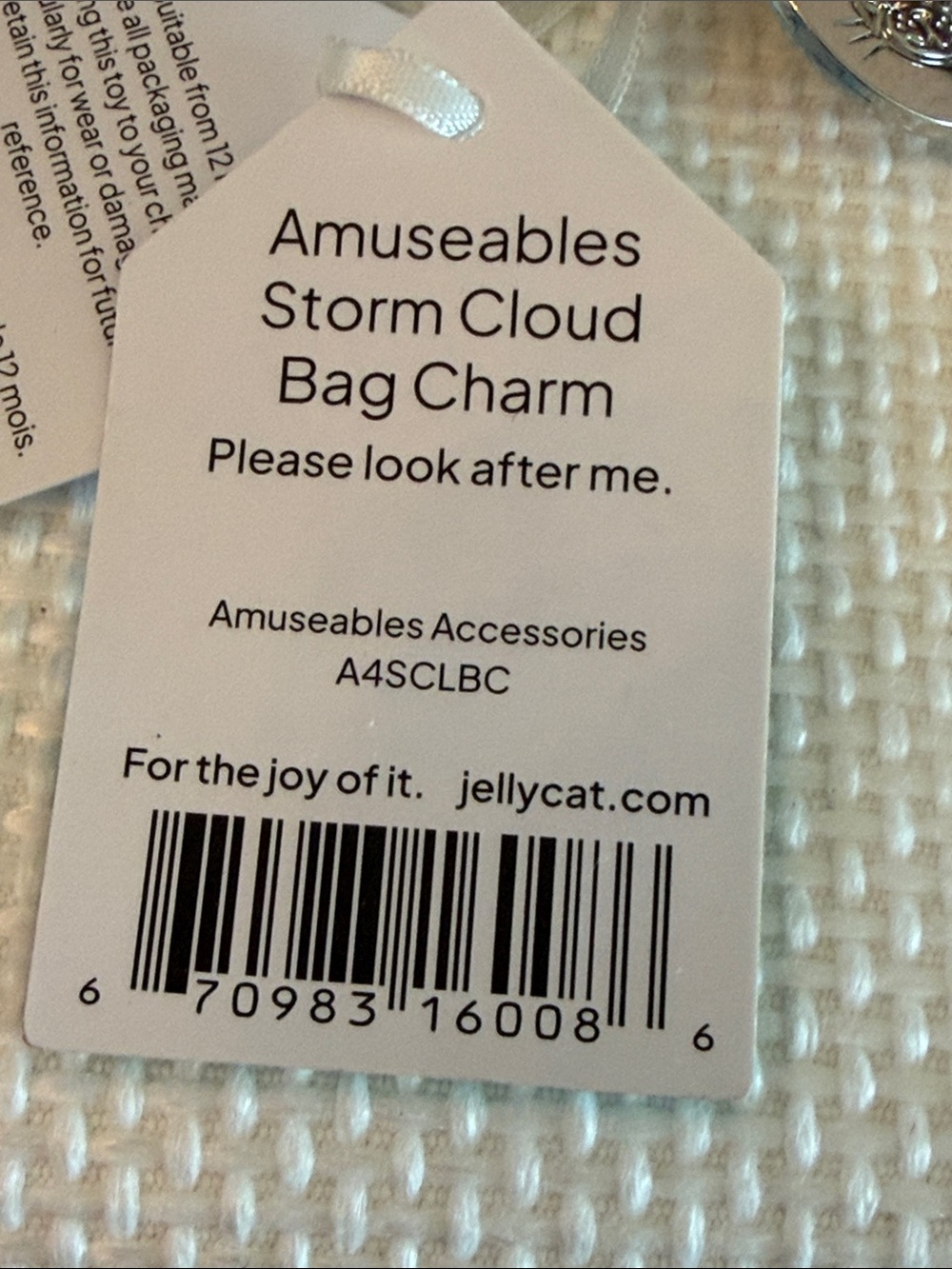 NEW Jellycat Amuseables Storm Cloud Bag Charm Plush Keychain Soft Toy Gift Grey - Picture 9 of 11